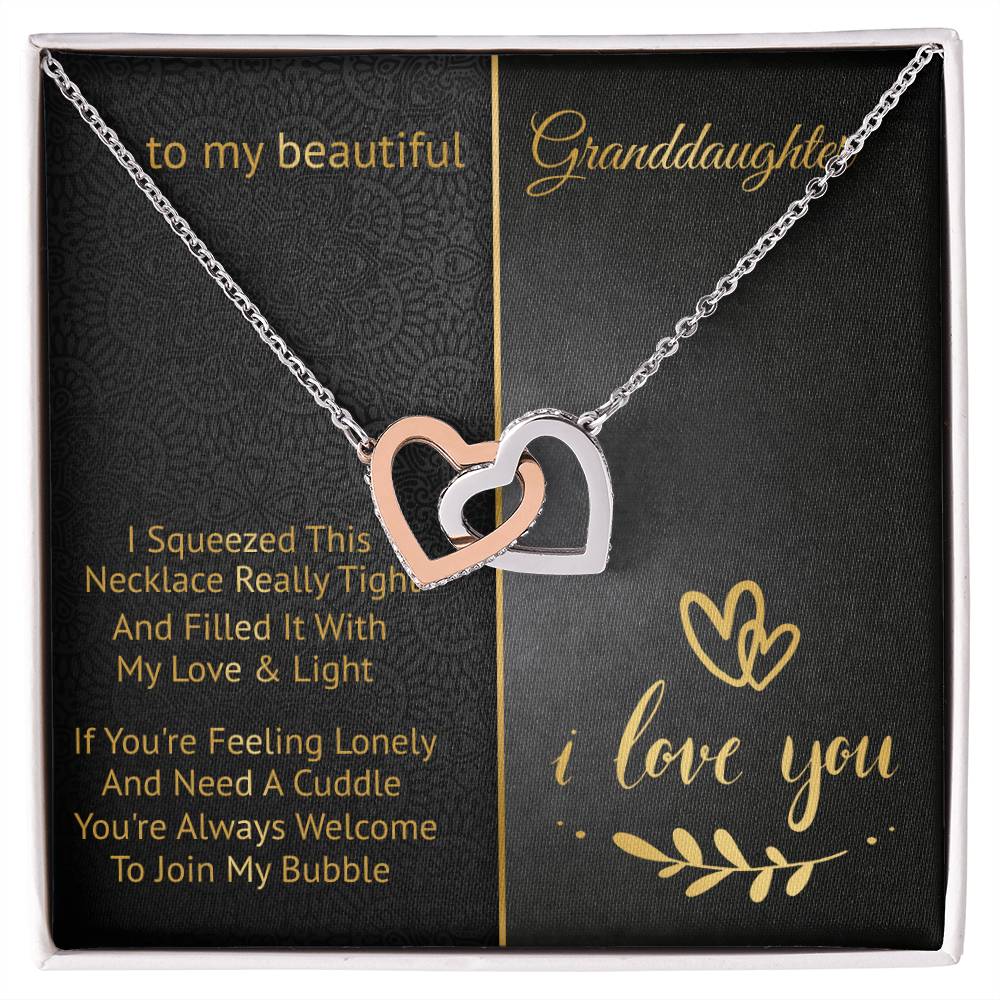 To My Beautiful Granddaughter - Join My Bubble - Interlocking Hearts Necklace