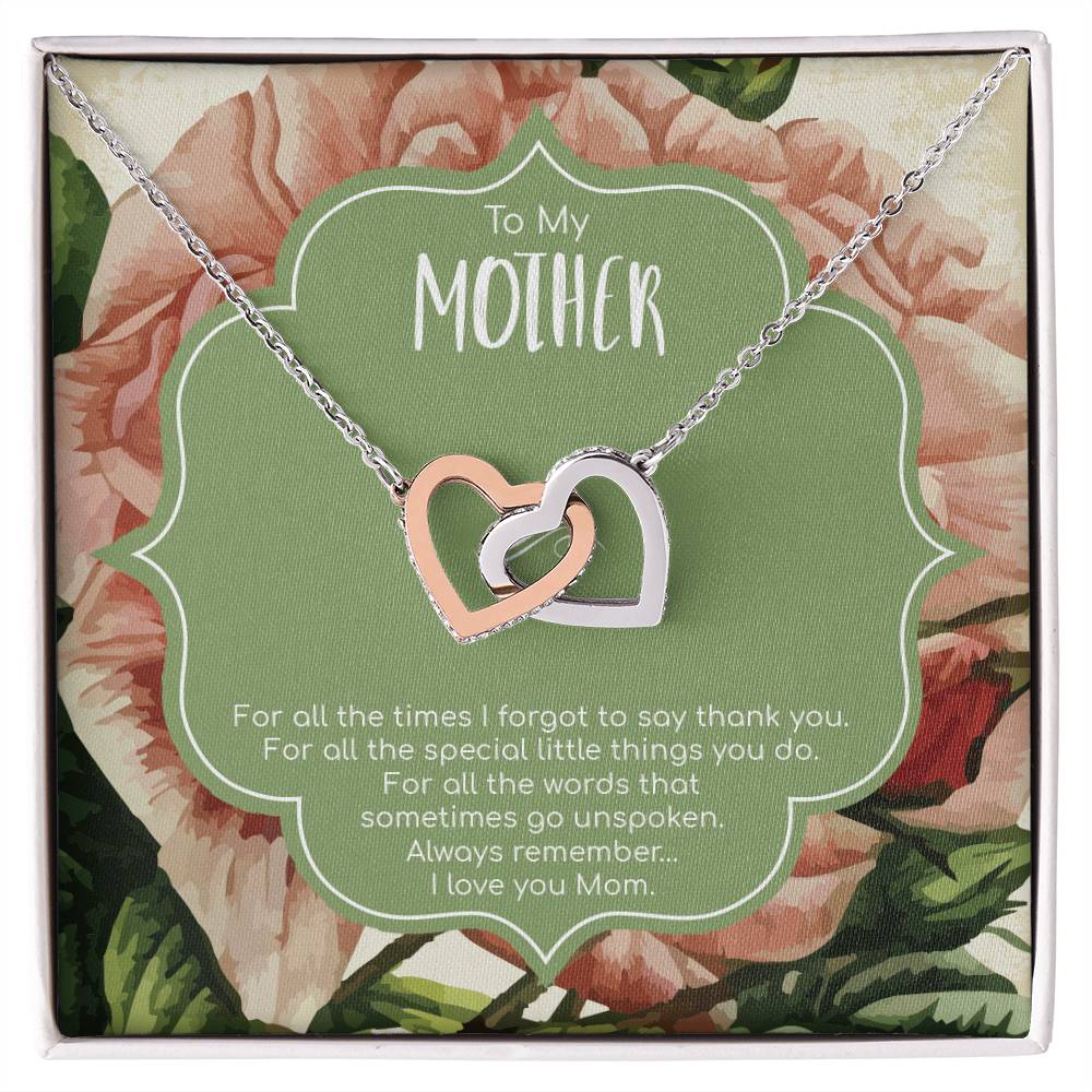 Interlocking Hearts Necklace For Mother