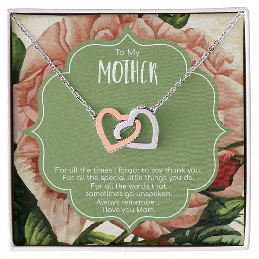 Interlocking Hearts Necklace For Mother