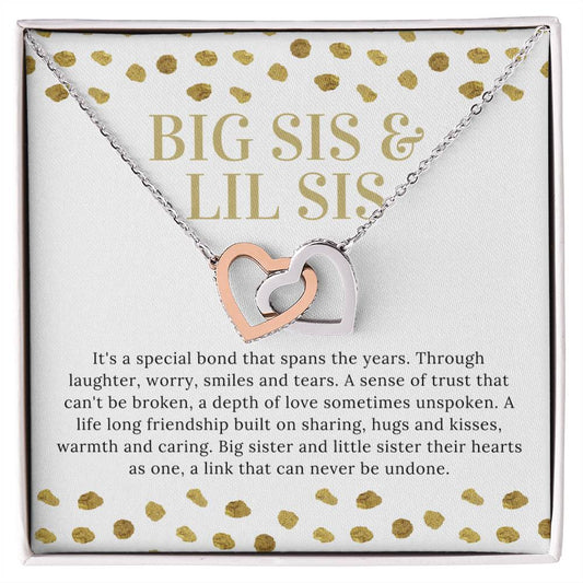 19. Big Sis Lil Sis Interlocking Hearts Necklace