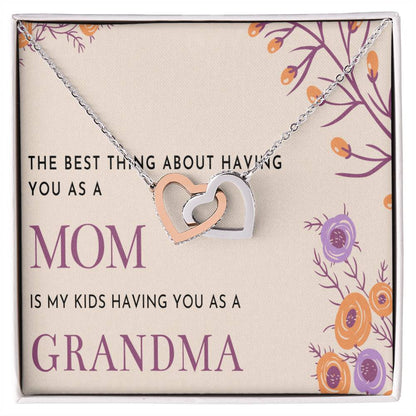 To My Mom Infinite Heart Message Card For All Necklace Jewelry From Son Daughter Gift Anniversary Birthday Graduation Mothers Day Interlocking Hearts Necklace