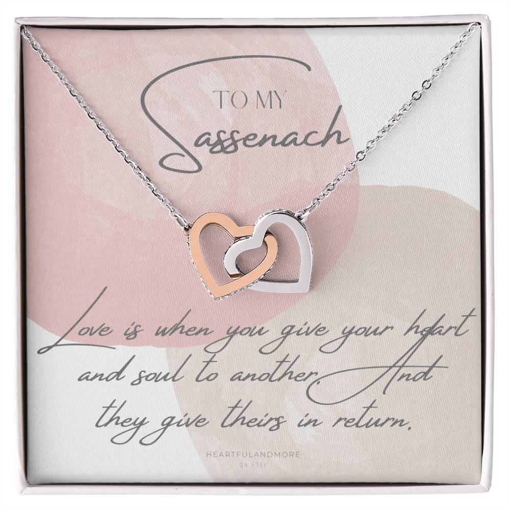 To My Sassenach Outlander Gift Outlander Gift Box Outlander Jewelry Outlander Gift For Wife Outlander Charm Outlander Necklace Interlocking Hearts Necklace