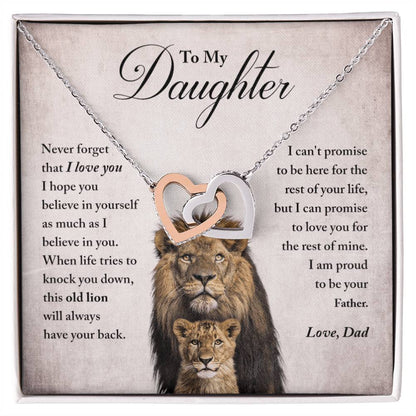 My Daughter - Proud Of You - Necklace Interlocking Hearts Necklace