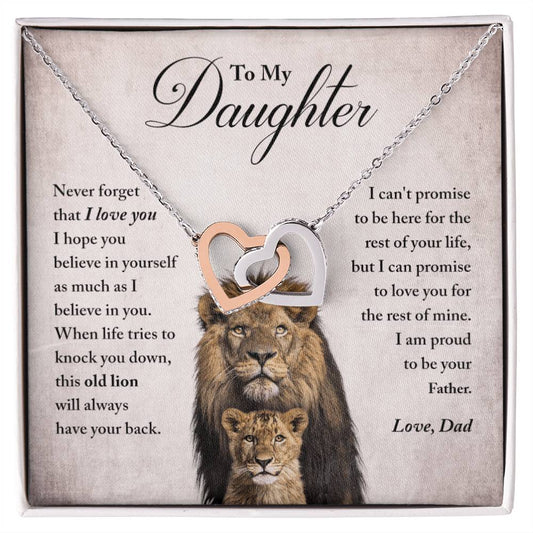 My Daughter - Proud Of You - Necklace Interlocking Hearts Necklace