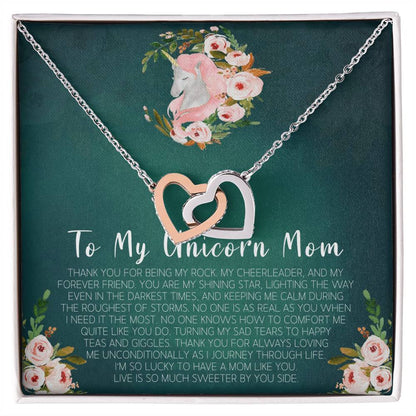 Mom Gift Mother'S Day Gift Mother'S Day Earrings Mother Daughter Gifts 2 Interlocking Interlocking Hearts Necklace