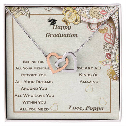 Interlocking Heart Necklace For Granddaughter Graduation Perfect Gift Interlocking Hearts Necklace