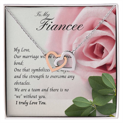 To My Fiancee Necklace Interlock Hearts Promise Gift Birthday Gift Wedding Gift Christmas Gift Interlocking Hearts Necklace