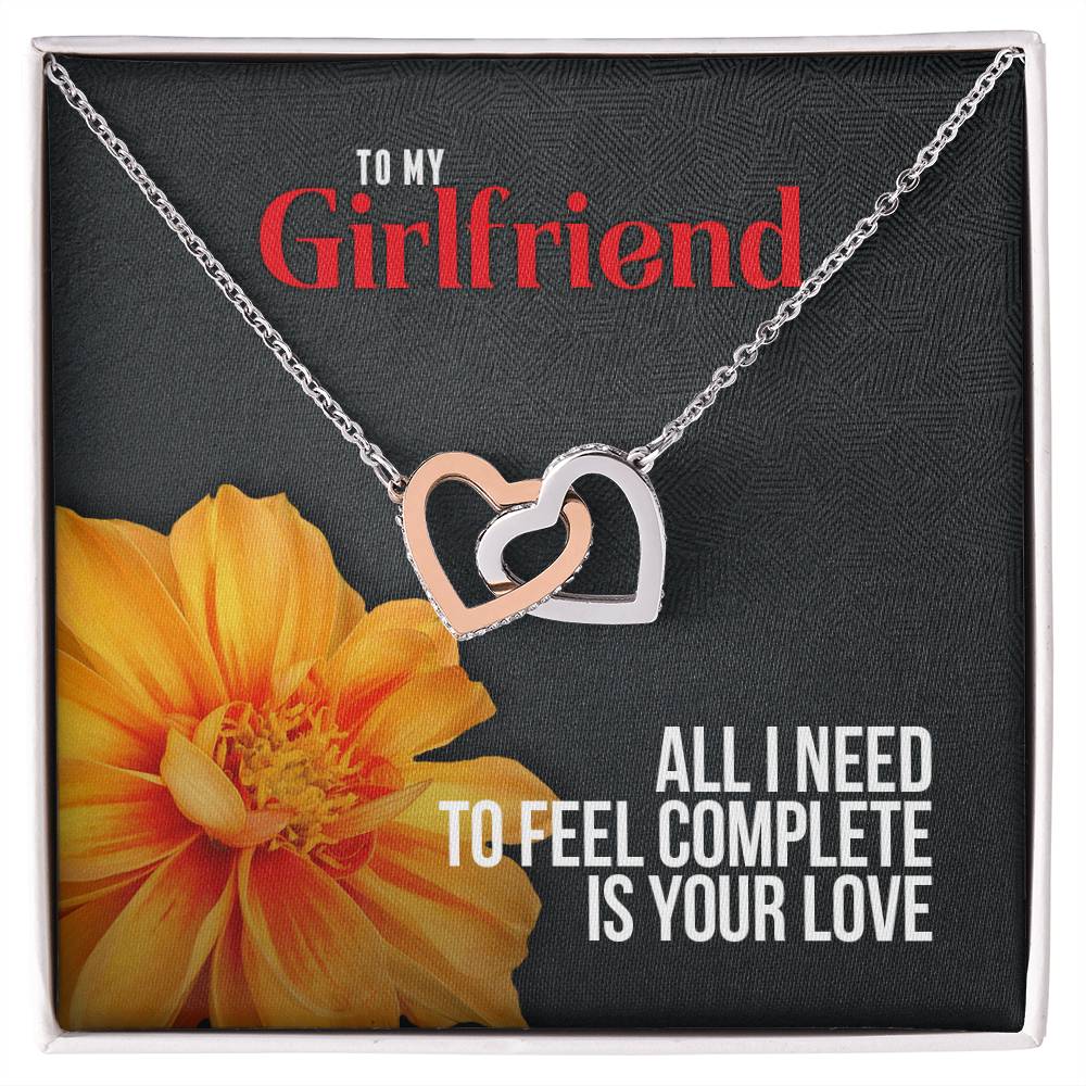 All I Need Is Your Love - Interlocking Hearts Necklace For Girlfriend