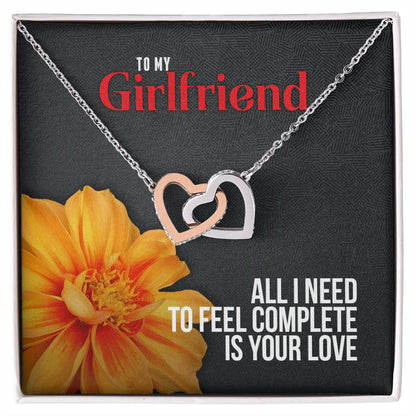 All I Need Is Your Love - Interlocking Hearts Necklace For Girlfriend
