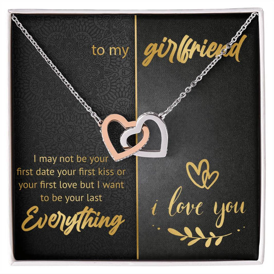 To My Girlfriend - Two Hearts Interlocking Hearts Necklace