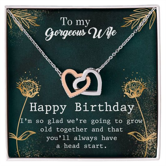 Gift For You My Wife. Interlocking Hearts Necklace
