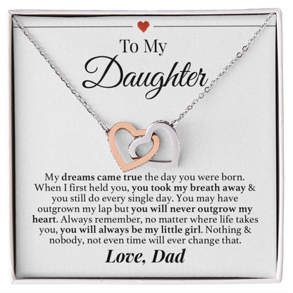 My Little Girl Dad Daughter Necklace Interlocking Hearts Necklace