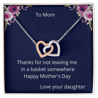 Thanks For Not Two Hearts Necklace Interlocking Hearts Necklace