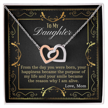 Gift From Mom To Daughter Interlocking Hearts Necklace