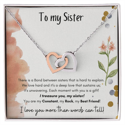 To My Sister Interlocking Hearts Necklace