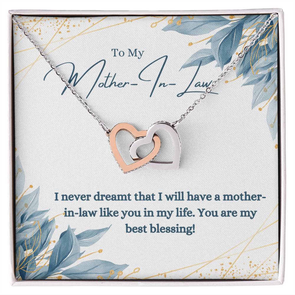 To Mother In Law - Love Knot Necklace For Gift Interlocking Hearts Necklace