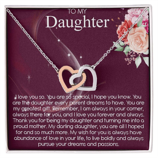Interlocking Hearts Necklace Daughter Gift From Mom To Daughter Personalized Necklace For Daughter Gift For Daughter From Mom Daughter Gift