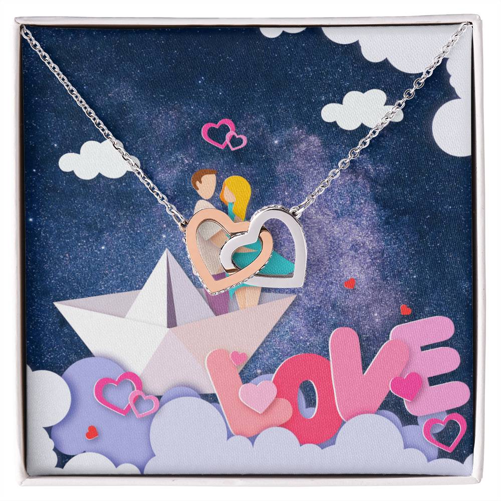 To Wife Girlfriend . Show Your Love To Your Lovely Girlfriend Wife. Gift For Girlfriend Wife Interlocking Hearts Necklace