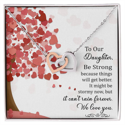 Necklace - To Our Daughter Interlocking Hearts Necklace