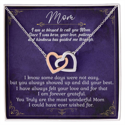 Mom I Am So Blessed Limited Edition Interlocking Hearts Necklace