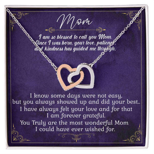 Mom I Am So Blessed Limited Edition Interlocking Hearts Necklace