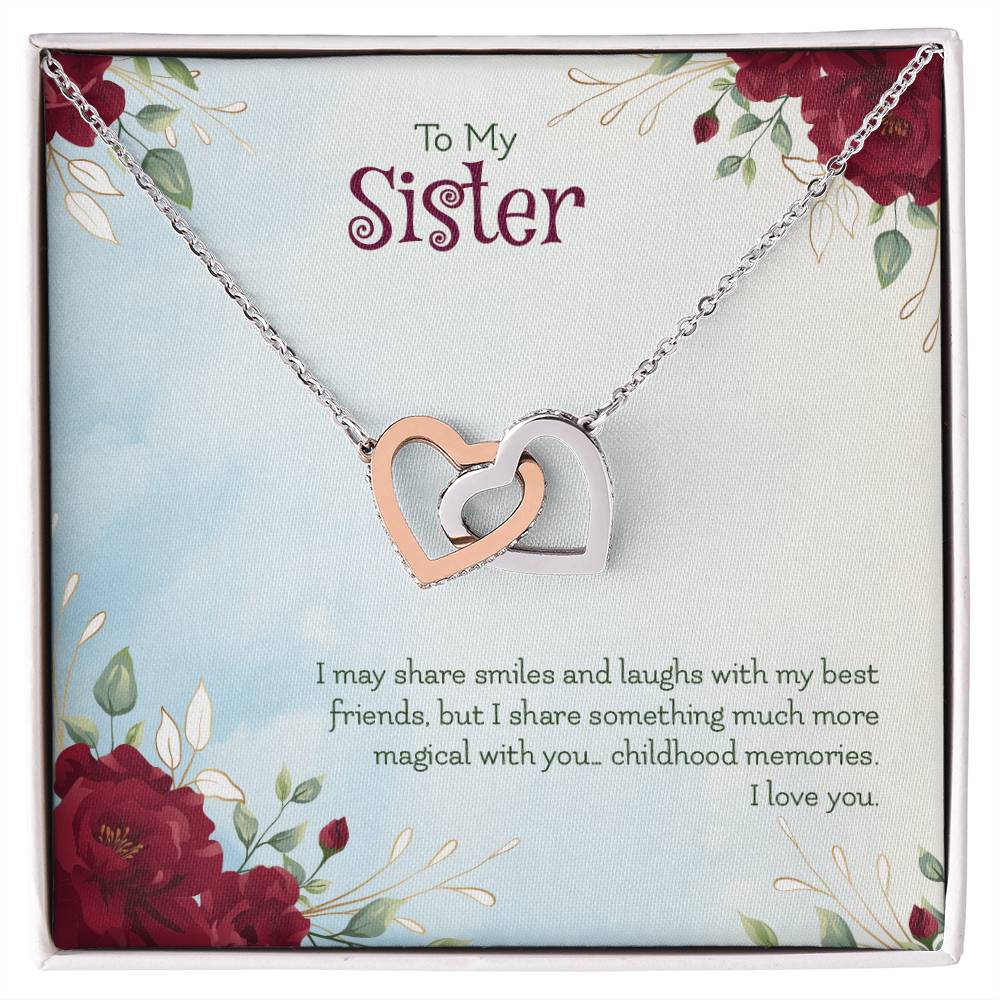 Interlocking Hearts Necklace For Sister