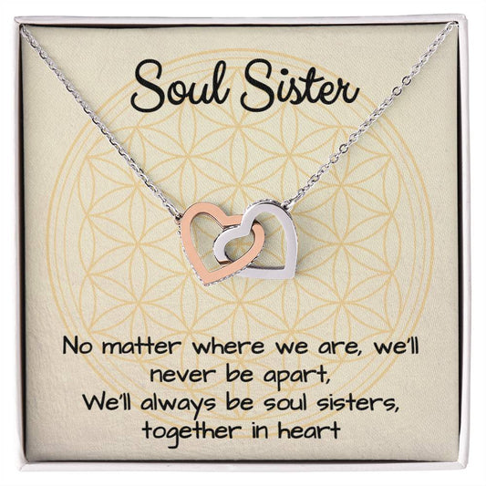 Soul Sisters Together In Heart Interlocking Hearts Necklace