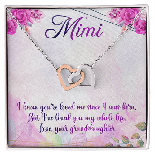 Mimi Interlocking Hearts Necklace Message Card