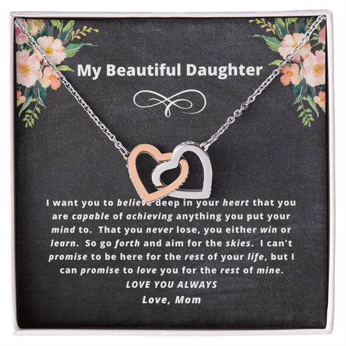 The Daughter Believe Necklace Gift Set Interlocking Hearts Necklace