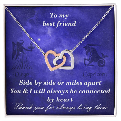 Virgo To Capricorn Best Friend Interlocked Hearts Necklace Interlocking Hearts Necklace