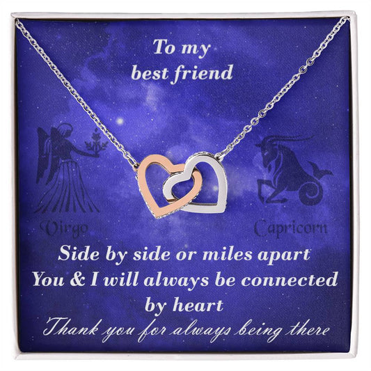Virgo To Capricorn Best Friend Interlocked Hearts Necklace Interlocking Hearts Necklace