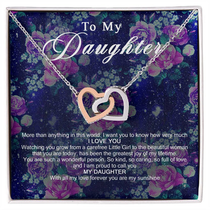 To My Daughter Interlocking Hearts Necklace