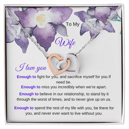 I Love You Enough Necklace Interlocking Hearts Necklace
