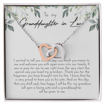 To My Granddaughter-In-Law Gift I Wanted To Tell You Interlocking Hearts Necklace