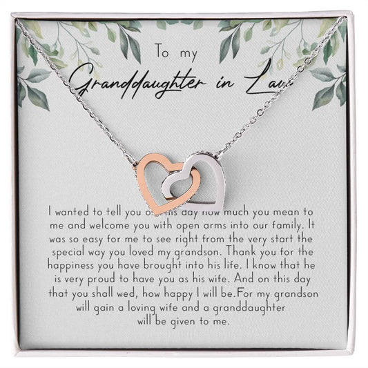 To My Granddaughter-In-Law Gift I Wanted To Tell You Interlocking Hearts Necklace