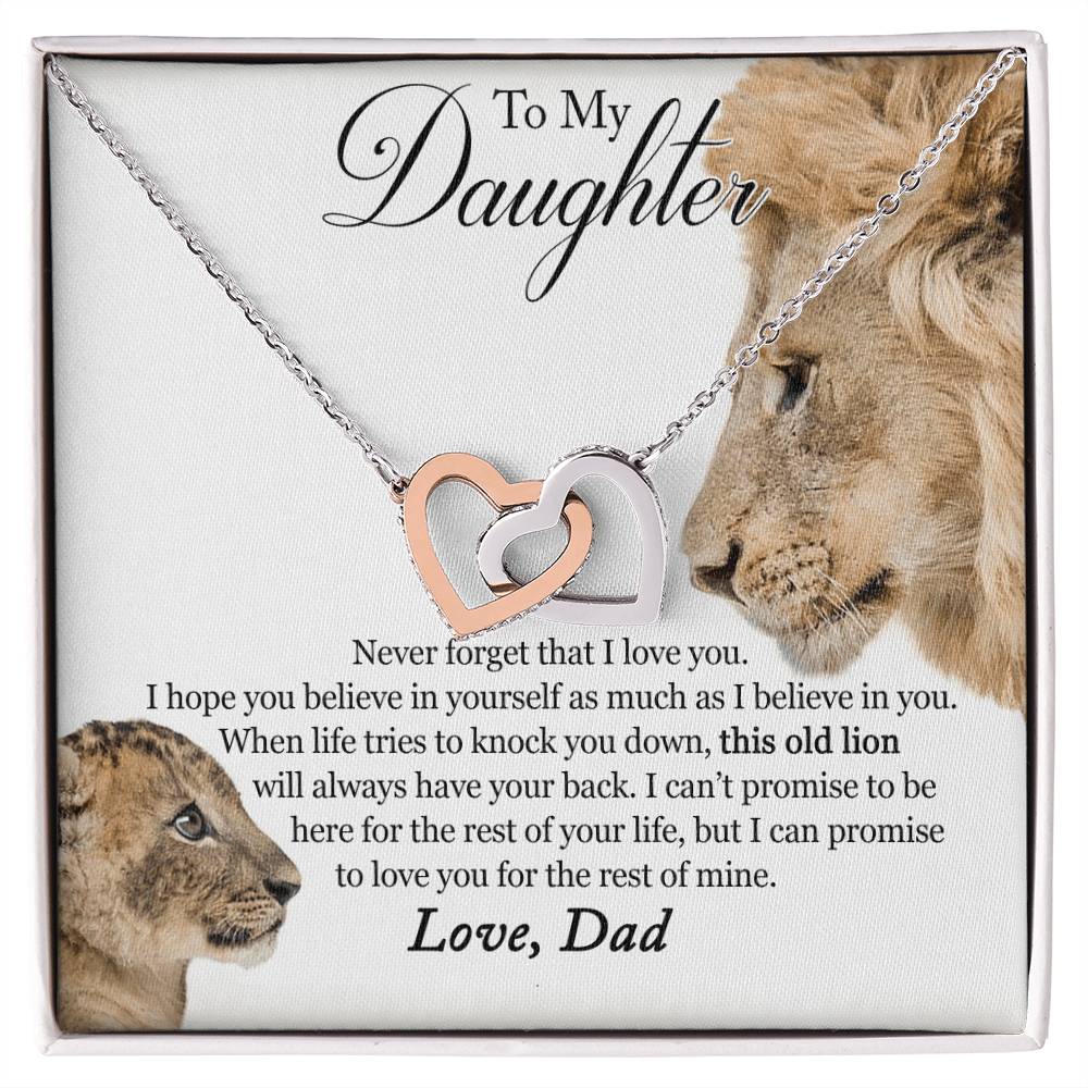To My Daughter - Believe In Yourself Interlocking Hearts Necklace