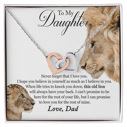 To My Daughter - Believe In Yourself Interlocking Hearts Necklace