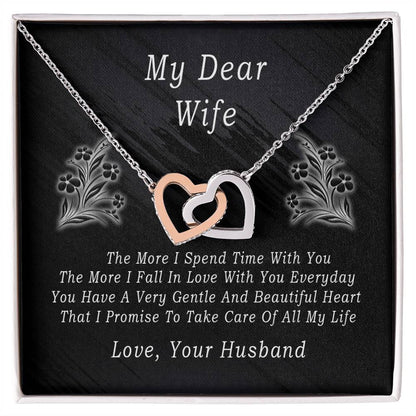 My Dear Wife Necklace Interlocking Hearts Necklace