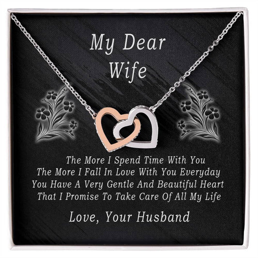 My Dear Wife Necklace Interlocking Hearts Necklace