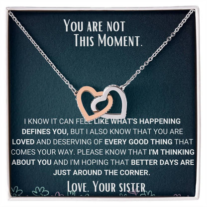 Interlocked Necklace Sympathy Jewelry Sister To Sister Gift Interlocking Hearts Necklace