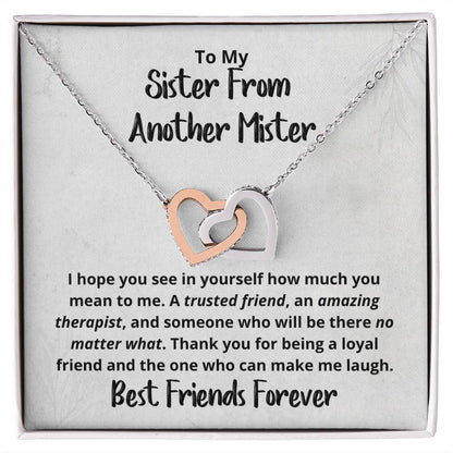 Sister From Another Mister Necklace Interlocking Hearts Necklace