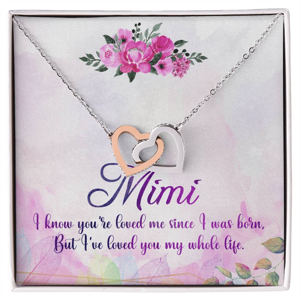 Mimi Interlocking Hearts Necklace Message Card