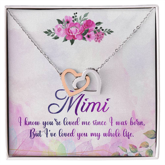 Mimi Interlocking Hearts Necklace Message Card