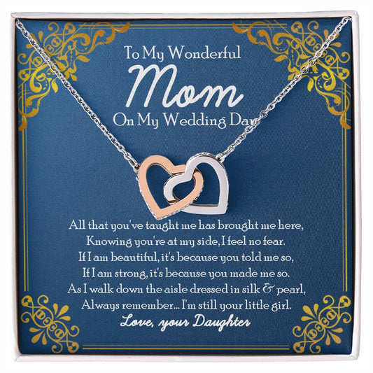 Interlocking Heart Necklace Mother Of The Bride Gift From Daughter Mom Of Bride Present Jewelry Necklace As Wedding Gift Bridal Party Rehearsal Dinner Interlocking Hearts Necklace