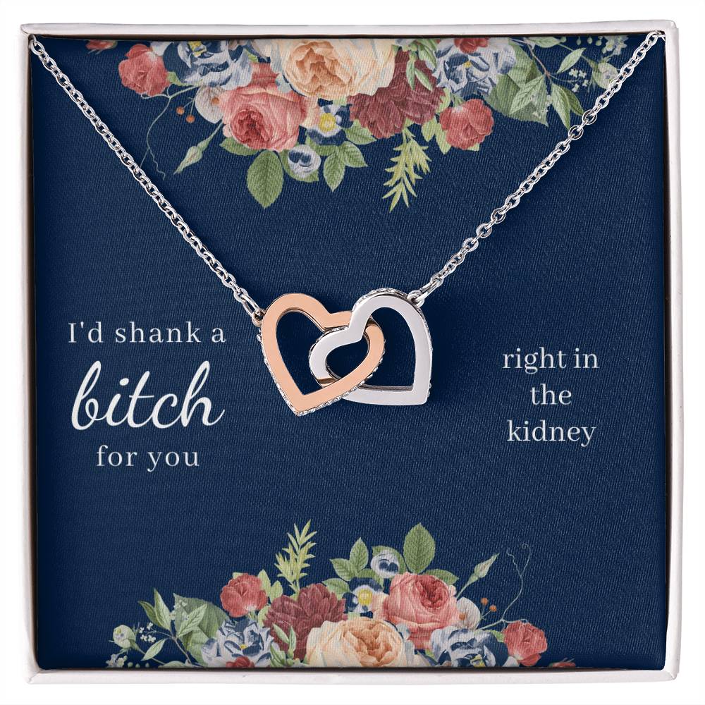 I'D Shank A Bitch For You Interlocked Hearts Necklace Interlocking Hearts Necklace