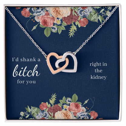 I'D Shank A Bitch For You Interlocked Hearts Necklace Interlocking Hearts Necklace