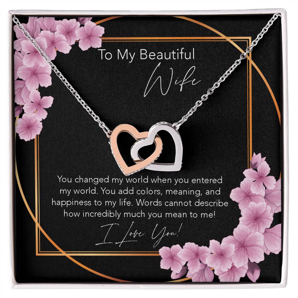 Interlocking Necklace Wife Gift Birthday Gift For Wife To My Wife Wife Jewelry Anniversary Necklace Sentimental Interlocking Hearts Necklace