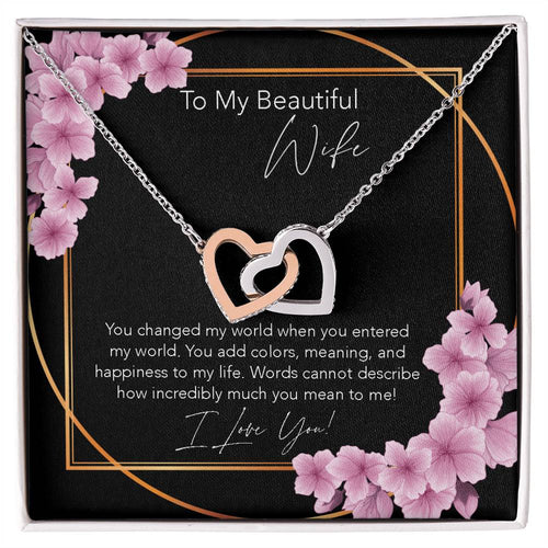 Interlocking Necklace Wife Gift Birthday Gift For Wife To My Wife Wife Jewelry Anniversary Necklace Sentimental Interlocking Hearts Necklace