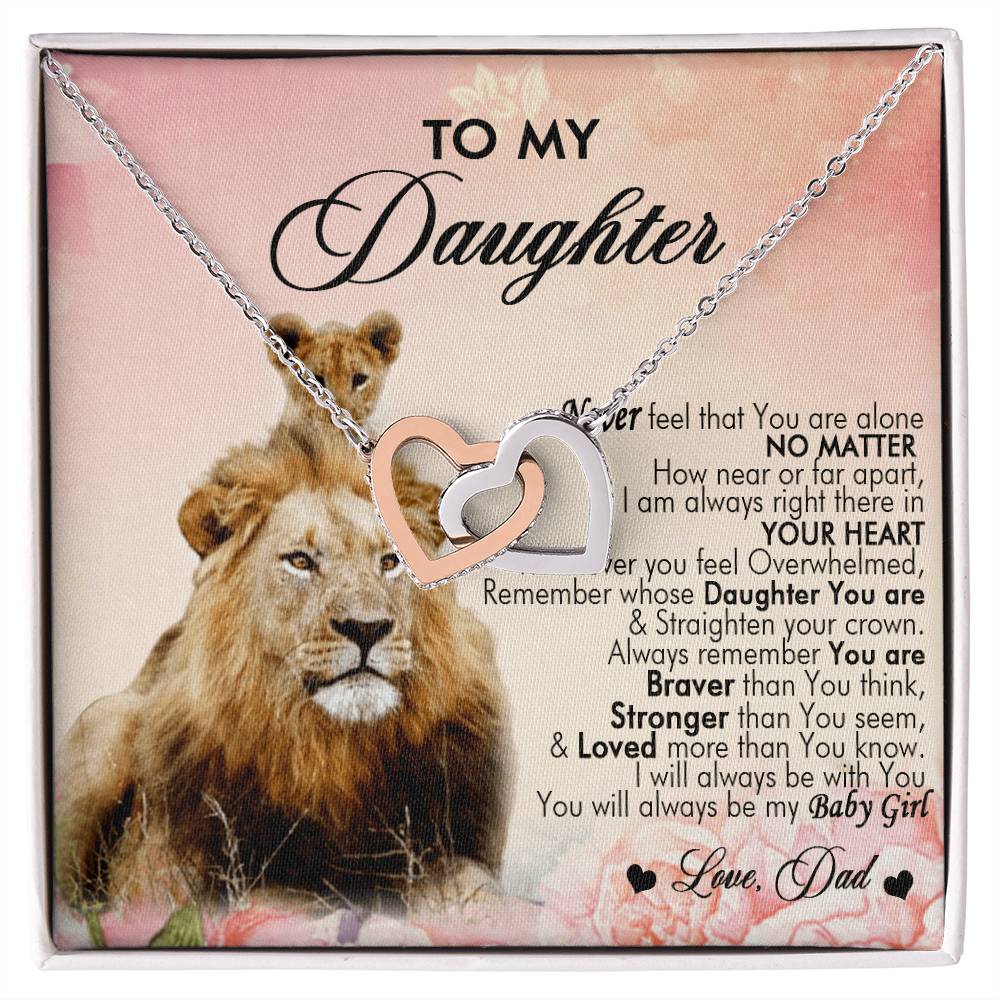 To My Daughter Interlocking Hearts Necklace