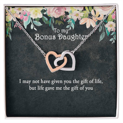 Bonus Daughter Gift Step Daughter Gift Stepdaughter Necklace Daughter Jewelry Step Daughter Birthday Interlocking Hearts Necklace